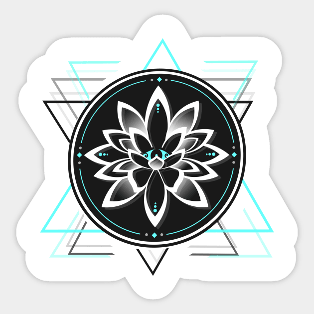 Geometrical Lotus Symbol - Eye Sticker by MellowGroove